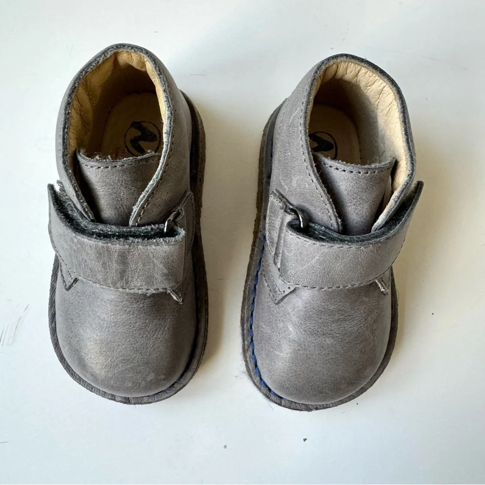 Naturino Falcotto Boy Girl Dessert Boot With Strap Size US 5 EU 20 Gray Leather